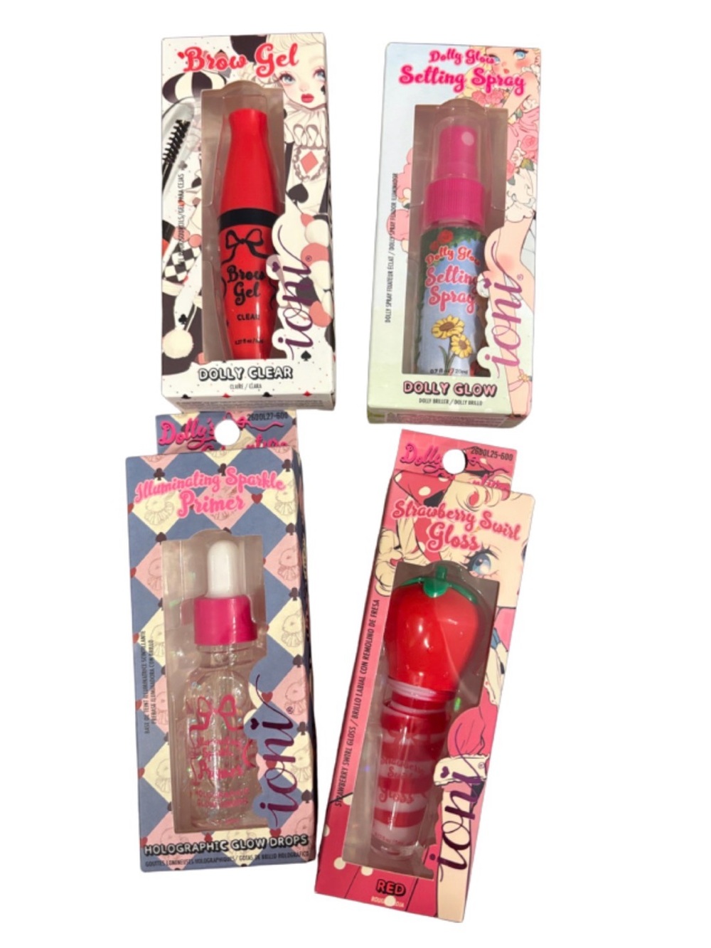 IONI- Dollcake Mini Makeup Set – Red & Pink Accent Packaging